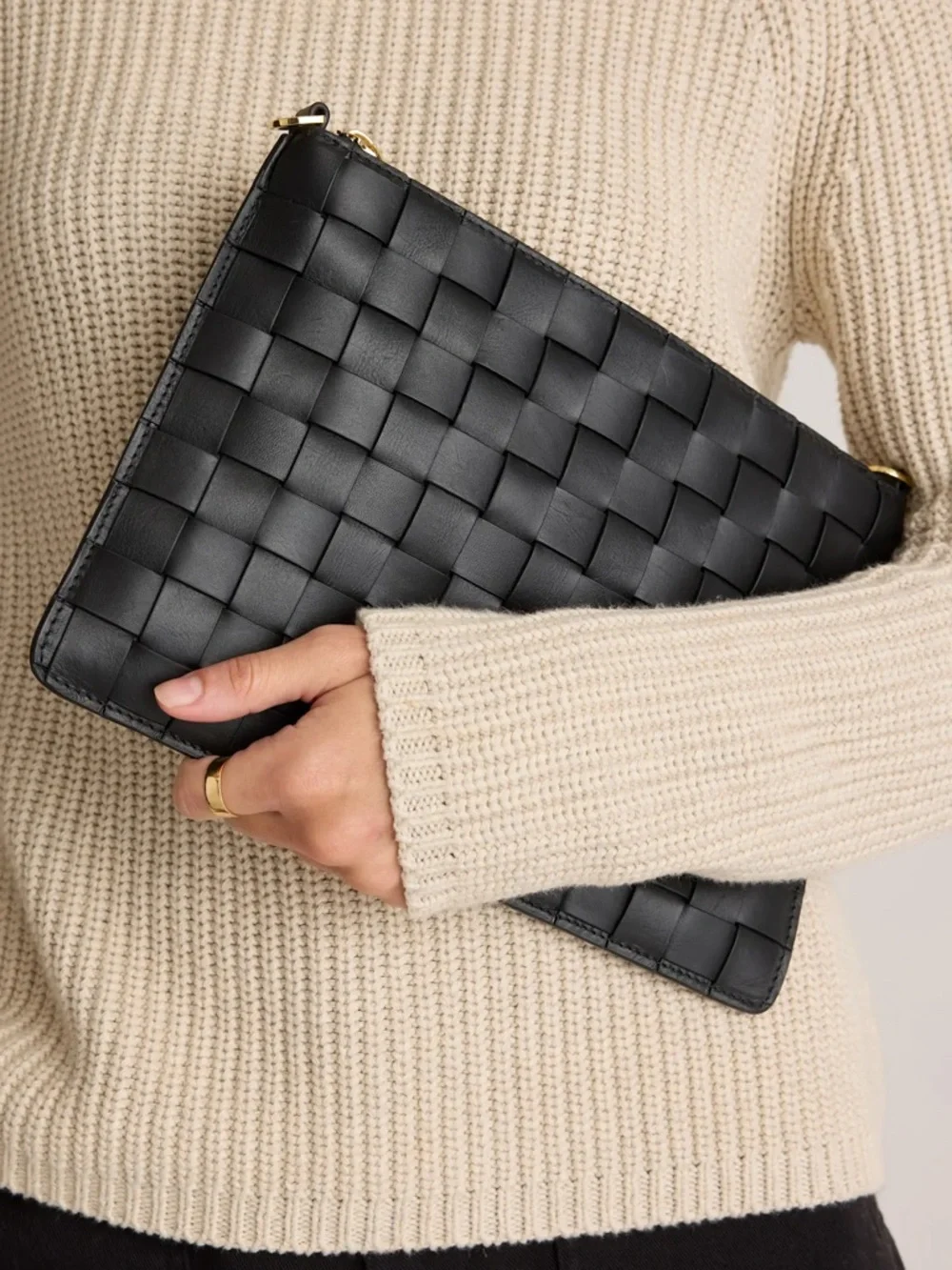 Quince Italian Leather Handwoven Convertible Crossbody - Picture 1 of 7